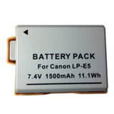 Batteries N Accessories BNA-WB-LPE5 Digital Camera Battery - li-ion, 7.4V, 1500 mAh, Ultra High Capacity Battery - Replacement for Canon LP-E5 Battery