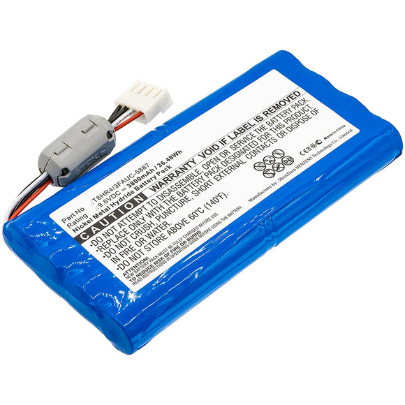 Batteries N Accessories BNA-WB-H11326 Medical Battery - Ni-MH, 9.6V, 3800mAh, Ultra High Capacity - Replacement for Fukuda T8HR4/3FAUC-5887 Battery