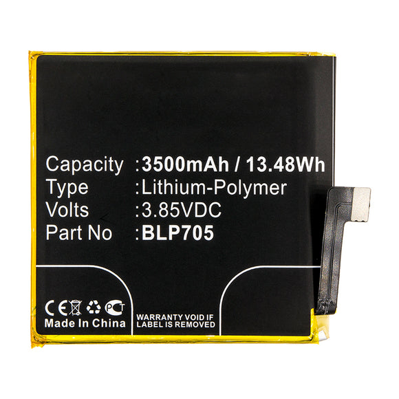 Batteries N Accessories BNA-WB-P14719 Cell Phone Battery - Li-Pol, 3.85V, 3500mAh, Ultra High Capacity - Replacement for OPPO BLP705 Battery
