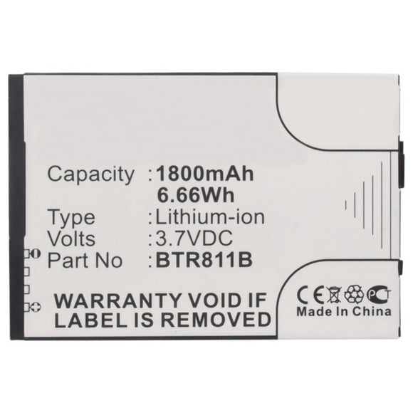 Batteries N Accessories BNA-WB-L9498 Cell Phone Battery - Li-ion, 3.7V, 1800mAh, Ultra High Capacity - Replacement for Casio BTR811B Battery