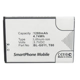 Batteries N Accessories BNA-WB-L11851 Cell Phone Battery - Li-ion, 3.7V, 1280mAh, Ultra High Capacity - Replacement for GIONEE BL-G011 Battery