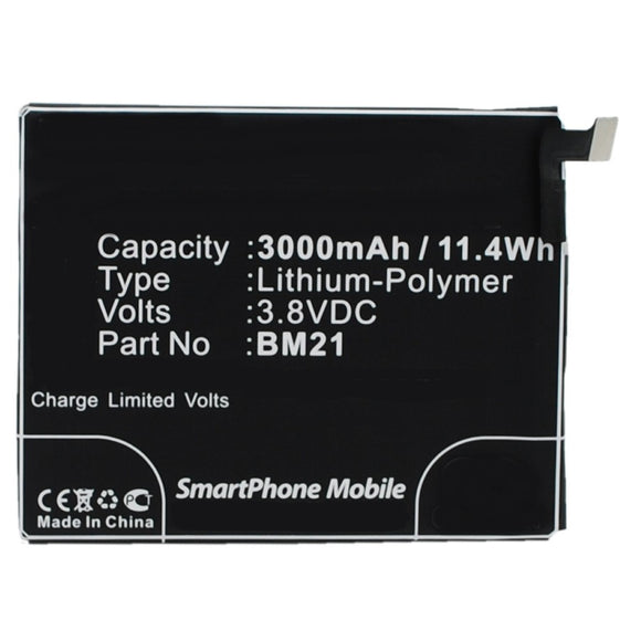 Batteries N Accessories BNA-WB-P3717 Cell Phone Battery - Li-Pol, 3.8V, 3000 mAh, Ultra High Capacity Battery - Replacement for Xiaomi BM21 Battery