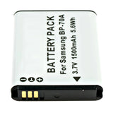 Batteries N Accessories BNA-WB-L9124 Digital Camera Battery - Li-ion, 3.7V, 740mAh, Ultra High Capacity - Replacement for Samsung BP-70A Battery