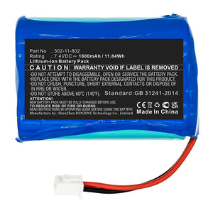 Batteries N Accessories BNA-WB-L15002 Equipment Battery - Li-ion, 7.4V, 1600mAh, Ultra High Capacity - Replacement for Peaktech 302-11-802 Battery