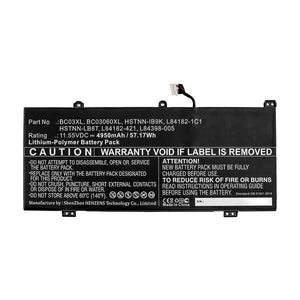 Batteries N Accessories BNA-WB-P16058 Laptop Battery - Li-Pol, 11.55V, 4950mAh, Ultra High Capacity - Replacement for HP BC03XL Battery