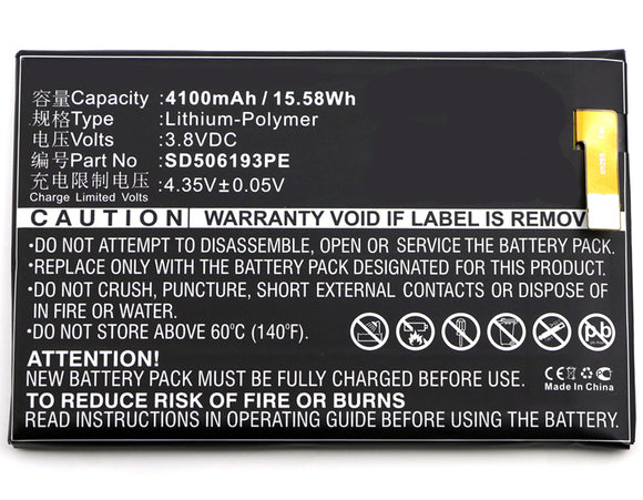 Batteries N Accessories BNA-WB-P8283 Cell Phone Battery - Li-Pol, 3.8V, 4100mAh, Ultra High Capacity Battery - Replacement for Elephone SD506193PE Battery