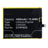 Batteries N Accessories BNA-WB-P9857 Cell Phone Battery - Li-Pol, 3.85V, 4000mAh, Ultra High Capacity - Replacement for Asus C11P1613 Battery