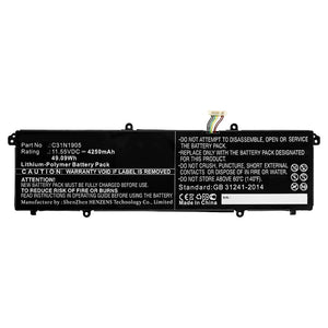 Batteries N Accessories BNA-WB-P10457 Laptop Battery - Li-Pol, 11.55V, 4250mAh, Ultra High Capacity - Replacement for Asus C31N1905 Battery