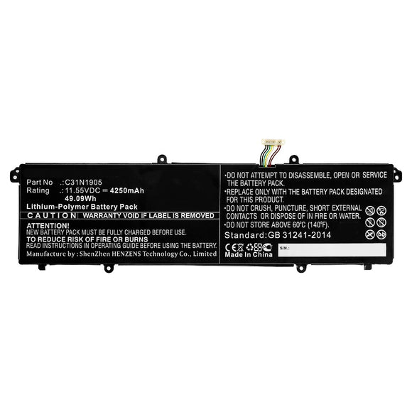 Batteries N Accessories BNA-WB-P10457 Laptop Battery - Li-Pol, 11.55V, 4250mAh, Ultra High Capacity - Replacement for Asus C31N1905 Battery