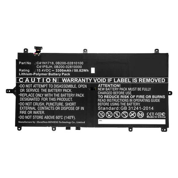 Batteries N Accessories BNA-WB-P10473 Laptop Battery - Li-Pol, 15.4V, 3300mAh, Ultra High Capacity - Replacement for Asus C41N1718 Battery