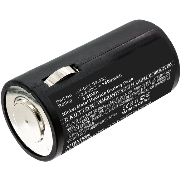 Batteries N Accessories BNA-WB-H17490 Medical Battery - Ni-MH, 2.4V, 1400mAh, Ultra High Capacity - Replacement for Heine X-001.99.333 Battery