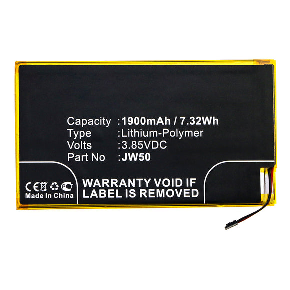 Batteries N Accessories BNA-WB-P14569 Cell Phone Battery - Li-Pol, 3.85V, 1900mAh, Ultra High Capacity - Replacement for Motorola JW50 Battery