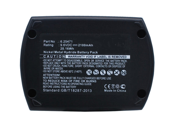 Batteries N Accessories BNA-WB-H6348 Power Tools Battery - Ni-MH, 9.6V, 2100 mAh, Ultra High Capacity Battery - Replacement for Metabo 6.25471 Battery
