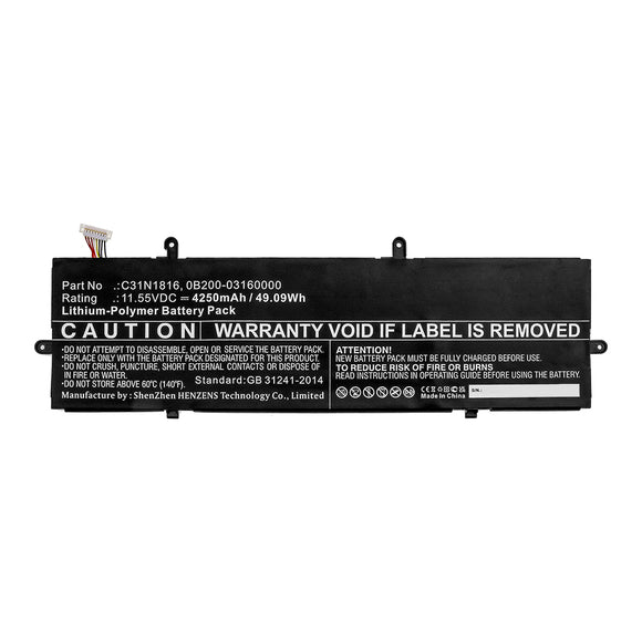 Batteries N Accessories BNA-WB-P15919 Laptop Battery - Li-Pol, 11.55V, 4250mAh, Ultra High Capacity - Replacement for Asus C31N1816 Battery