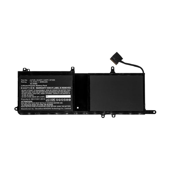 Batteries N Accessories BNA-WB-P10642 Laptop Battery - Li-Pol, 15.2V, 4250mAh, Ultra High Capacity - Replacement for Dell 44T2R Battery