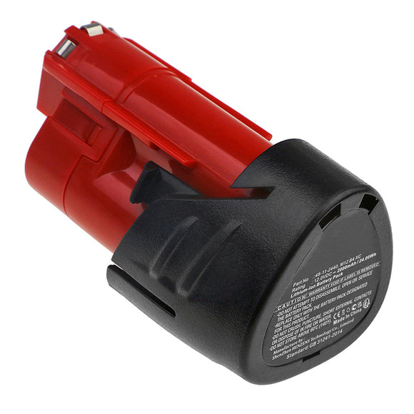 Batteries N Accessories BNA-WB-L17977 Power Tool Battery - Li-ion, 12V, 2000mAh, Ultra High Capacity - Replacement for Milwaukee 48-11-2402 Battery