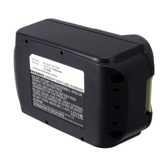 Batteries N Accessories BNA-WB-L16700 Power Tool Battery - Li-ion, 18V, 1500mAh, Ultra High Capacity - Replacement for Makita 194204-5 Battery