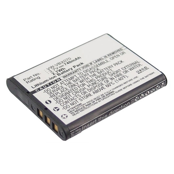Batteries N Accessories BNA-WB-L9102 Digital Camera Battery - Li-ion, 3.7V, 740mAh, Ultra High Capacity - Replacement for Panasonic VW-VBX070 Battery
