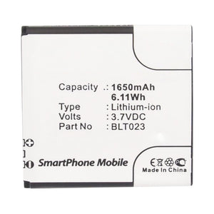 Batteries N Accessories BNA-WB-L14751 Cell Phone Battery - Li-ion, 3.7V, 1650mAh, Ultra High Capacity - Replacement for OPPO BLT023 Battery
