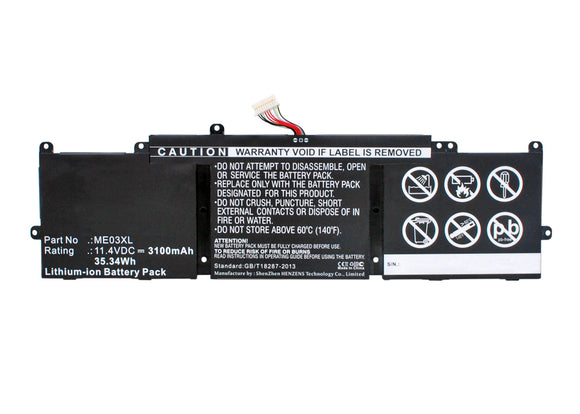 Batteries N Accessories BNA-WB-L4587 Laptops Battery - Li-Ion, 11.4V, 3100 mAh, Ultra High Capacity Battery - Replacement for HP 787089-541 Battery