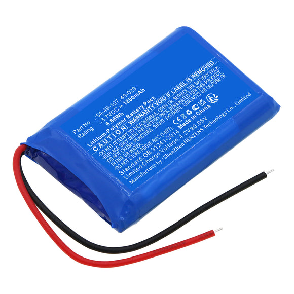 Batteries N Accessories BNA-WB-P18162 Equipment Battery - Li-Pol, 3.7V, 1800mAh, Ultra High Capacity - Replacement for Biosystems 49-029 Battery