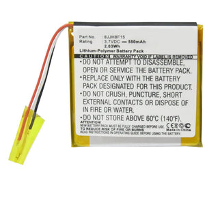 Batteries N Accessories BNA-WB-P8872 Player Battery - Li-Pol, 3.7V, 550mAh, Ultra High Capacity - Replacement for Sandisk 8JJH8F15 Battery