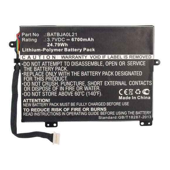 Batteries N Accessories BNA-WB-P15398 Tablet Battery - Li-Pol, 3.7V, 6700mAh, Ultra High Capacity - Replacement for Motorola BATBJA0L21 Battery