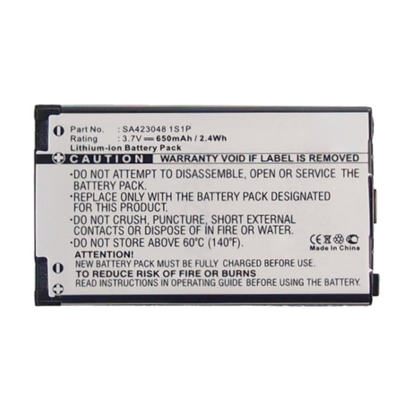 Batteries N Accessories BNA-WB-L14872 Cell Phone Battery - Li-ion, 3.7V, 650mAh, Ultra High Capacity - Replacement for Sagem SA423048 1S1P Battery