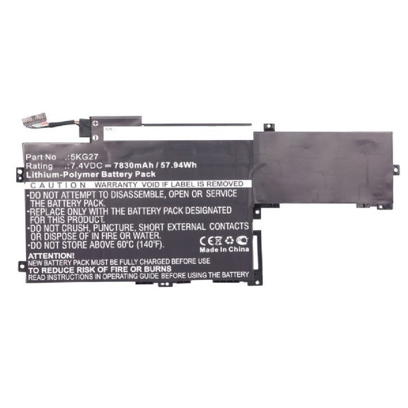 Batteries N Accessories BNA-WB-P10687 Laptop Battery - Li-Pol, 7.4V, 7830mAh, Ultra High Capacity - Replacement for Dell 5KG27 Battery