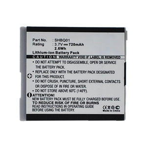 Batteries N Accessories BNA-WB-L13200 Cell Phone Battery - Li-ion, 3.7V, 720mAh, Ultra High Capacity - Replacement for Sharp SHBQ01 Battery