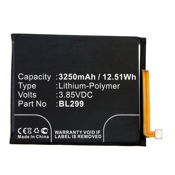 Batteries N Accessories BNA-WB-P12279 Cell Phone Battery - Li-Pol, 3.85V, 3250mAh, Ultra High Capacity - Replacement for Lenovo BL299 Battery