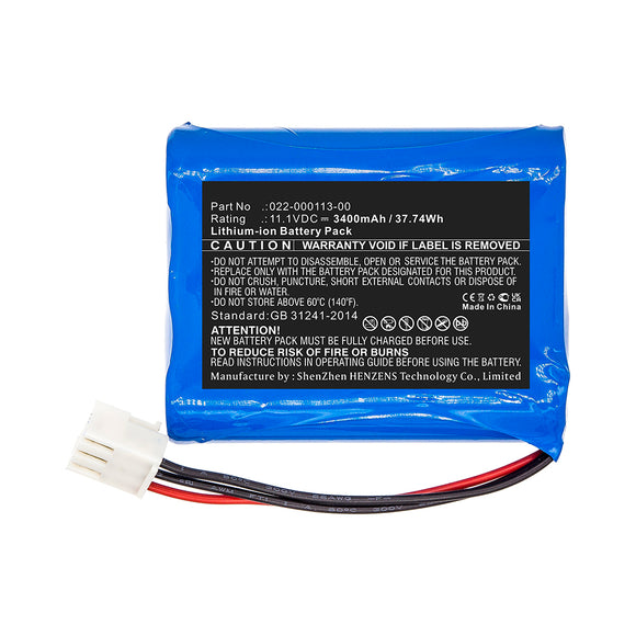 Batteries N Accessories BNA-WB-L16156 Medical Battery - Li-ion, 11.1V, 3400mAh, Ultra High Capacity - Replacement for COMEN 022-000113-00 Battery