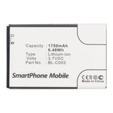 Batteries N Accessories BNA-WB-L11518 Cell Phone Battery - Li-ion, 3.7V, 1750mAh, Ultra High Capacity - Replacement for GIONEE BL-C003 Battery