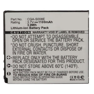 Batteries N Accessories BNA-WB-CGAS008 Digital Camera Battery - li-ion, 3.7V, 11000 mAh, Ultra High Capacity Battery - Replacement for Panasonic CGA-S008 Battery