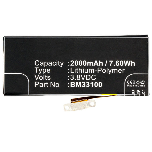 Batteries N Accessories BNA-WB-P3325 Cell Phone Battery - Li-Pol, 3.8V, 2000 mAh, Ultra High Capacity Battery - Replacement for HTC 35H00203-00M Battery