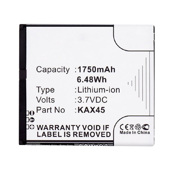 Batteries N Accessories BNA-WB-L12167 Cell Phone Battery - Li-ion, 3.7V, 1750mAh, Ultra High Capacity - Replacement for KAZAM KAX45-XJFA007879 Battery
