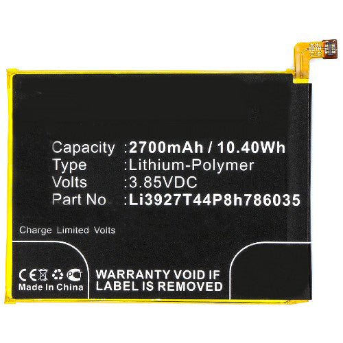 Batteries N Accessories BNA-WB-P8444 Cell Phone Battery - Li-Pol, 3.85V, 2700mAh, Ultra High Capacity Battery - Replacement for ZTE Li3927T44P8h786035 Battery