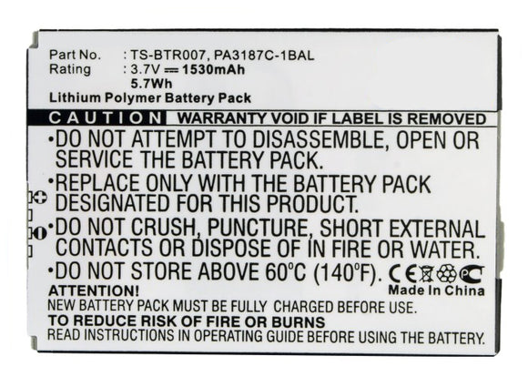 Batteries N Accessories BNA-WB-P8281 Cell Phone Battery - Li-Pol, 3.7V, 1530mAh, Ultra High Capacity Battery - Replacement for Toshiba PA3187C-1BAL, TS-BTR007 Battery