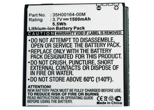 Batteries N Accessories BNA-WB-L3783 Cell Phone Battery - Li-ion, 3.7, 1500mAh, Ultra High Capacity Battery - Replacement for HTC 35H00157-06M, BG86100 Battery