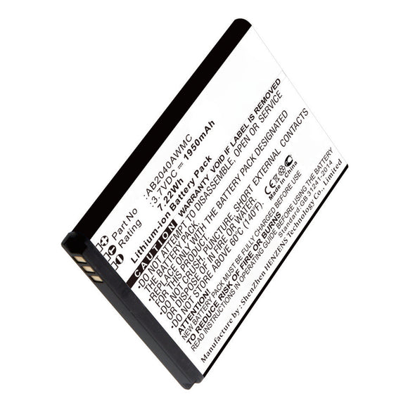 Batteries N Accessories BNA-WB-L16834 Cell Phone Battery - Li-ion, 3.7V, 1950mAh, Ultra High Capacity - Replacement for Philips AB2040AWMC Battery