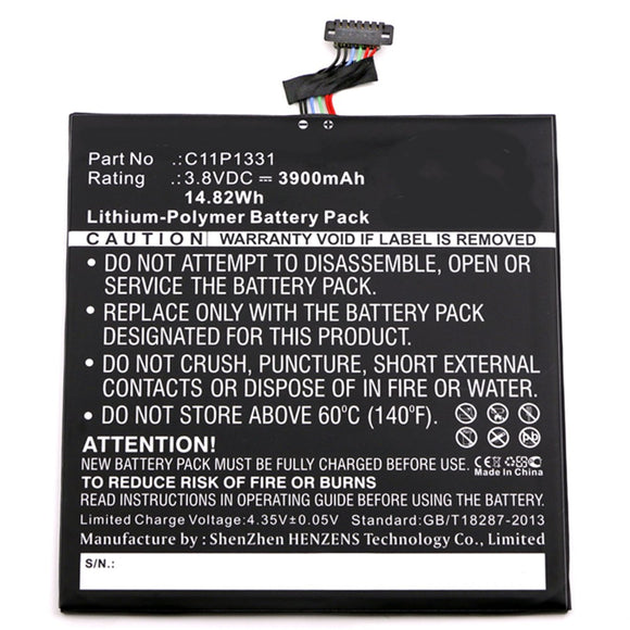 Batteries N Accessories BNA-WB-P11087 Tablet Battery - Li-Pol, 3.8V, 3900mAh, Ultra High Capacity - Replacement for Asus C11P1331 Battery