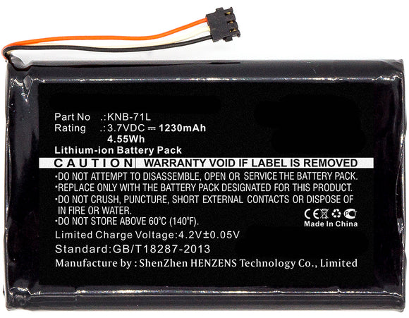 Batteries N Accessories BNA-WB-L8019 2-Way Radio Battery - Li-ion, 3.7V, 1230mAh, Ultra High Capacity Battery - Replacement for Kenwood KNB-71L Battery