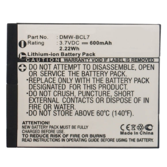 Batteries N Accessories BNA-WB-L9054 Digital Camera Battery - Li-ion, 3.7V, 600mAh, Ultra High Capacity - Replacement for Panasonic DMW-BCL7 Battery