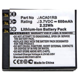 Batteries N Accessories BNA-WB-P8799 Digital Camera Battery - Li-Pol, 3.7V, 600mAh, Ultra High Capacity - Replacement for ACTIVEON ACA01RB Battery