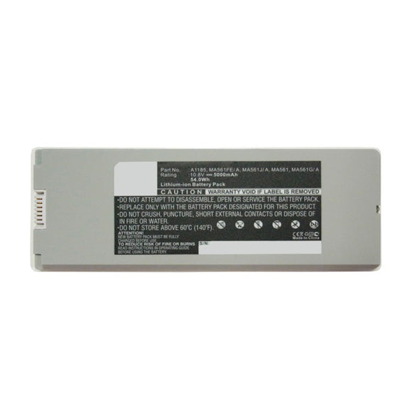 Batteries N Accessories BNA-WB-P15851 Laptop Battery - Li-Pol, 10.8V, 5000mAh, Ultra High Capacity - Replacement for Apple A1185 Battery