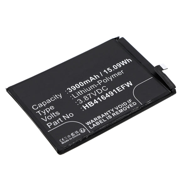 Batteries N Accessories BNA-WB-P18920 Cell Phone Battery - Li-Pol, 3.87V, 3900mAh, Ultra High Capacity - Replacement for Honor HB416491EFW Battery