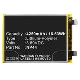 Batteries N Accessories BNA-WB-P18125 Cell Phone Battery - Li-Pol, 3.89V, 4250mAh, Ultra High Capacity - Replacement for Motorola NP44 Battery