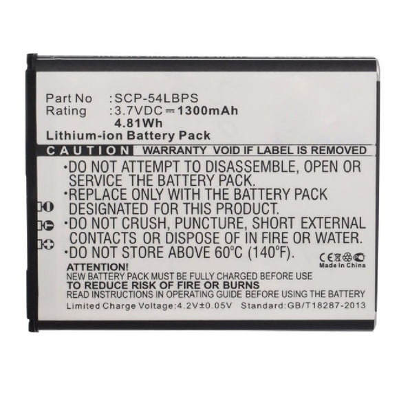 Batteries N Accessories BNA-WB-L12209 Cell Phone Battery - Li-ion, 3.7V, 1300mAh, Ultra High Capacity - Replacement for Kyocera SCP-54LBPS Battery