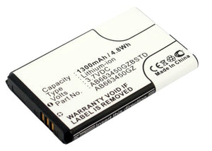 Batteries N Accessories BNA-WB-L3951 Cell Phone Battery - Li-ion, 3.7, 1300mAh, Ultra High Capacity Battery - Replacement for Samsung AB663450BZ, AB663450GZ, AB663450GZBSTD Battery