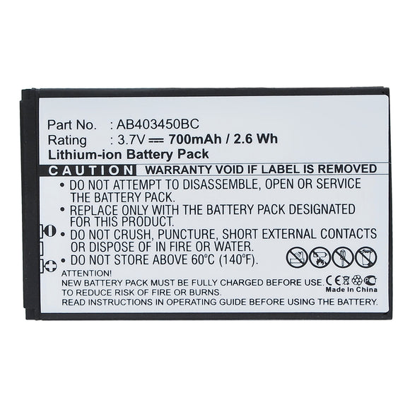 Batteries N Accessories BNA-WB-L16877 Cell Phone Battery - Li-ion, 3.7V, 700mAh, Ultra High Capacity - Replacement for Samsung AB403450BA Battery